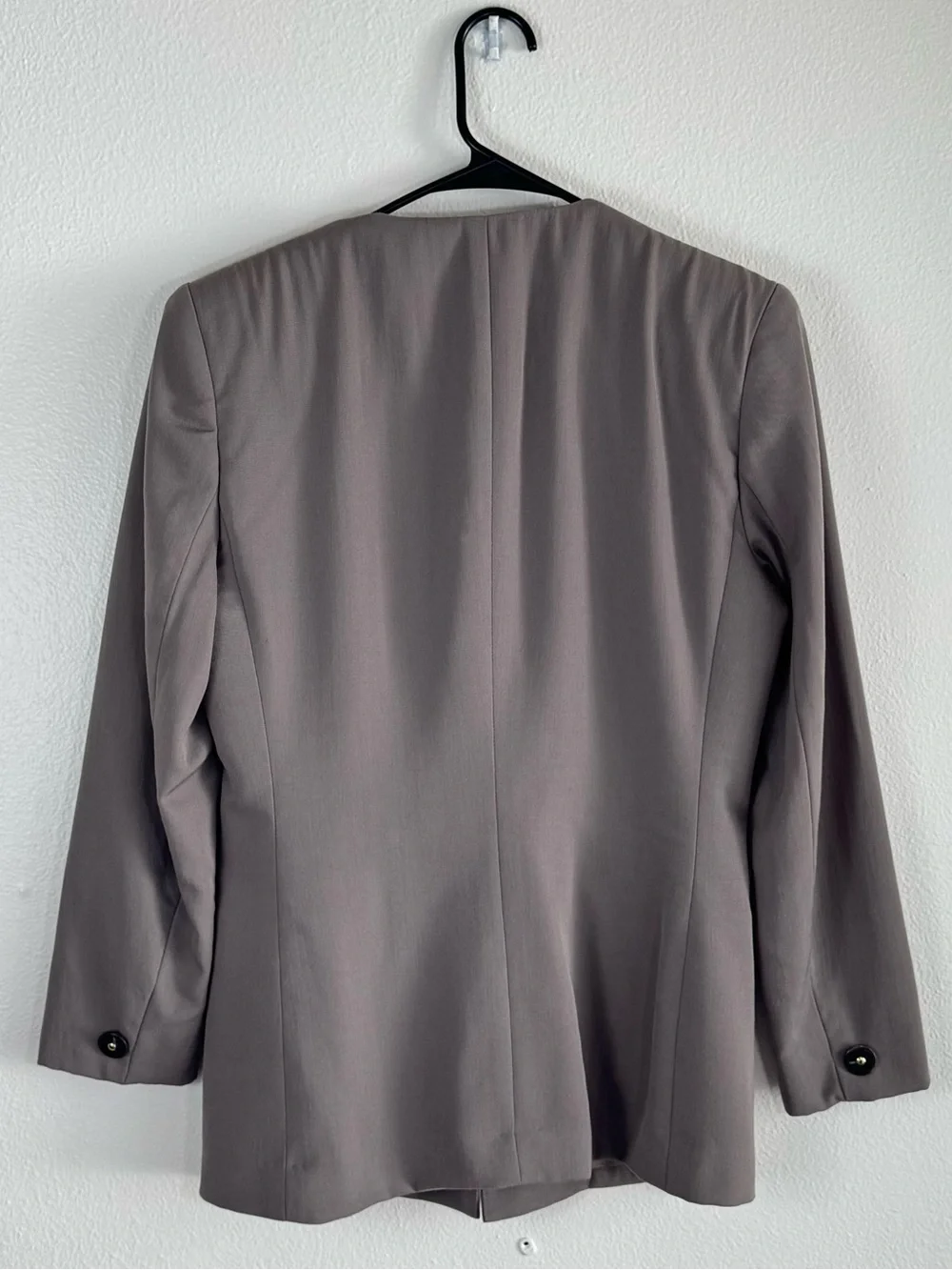 Christian Dior Vintage Wool Blazer Jacket Size 4 Taupe Brown Gold Button Detail